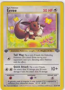 Eevee - 1st Edition - 51/64 Jungle Set - Pokemon TCG - 1999 - Image 1