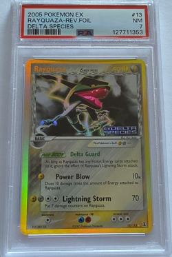 Pokemon Rayquaza EX Delta Species 13/113 Reverse Holo Rare 2005 PSA 7 - Image 1