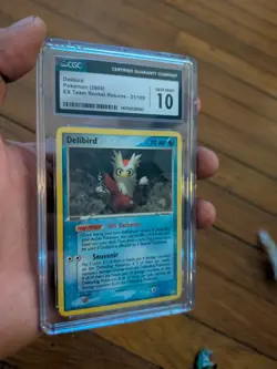 (POP 17) CGC 10 GEM MINT Pokemon Delibird 21/109 EX Team Rocket Returns 2004 - Image 2
