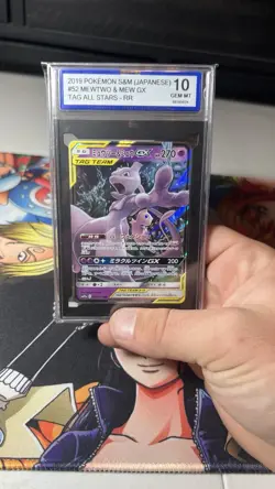 2019 Pokemon Japanese Tag Team GX Mewtwo and Mew GX Full Art SM12a Isa 10 - Image 1