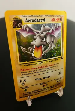 Pokemon Aerodactyl - 1/62 Fossil Unlimited Holo Rare Stage 1 Vintage 1999 TCG - Image 1