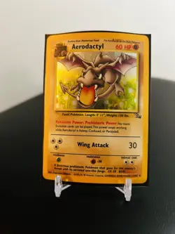 Pokemon Aerodactyl - 1/62 Fossil Unlimited Holo Rare Stage 1 Vintage 1999 TCG - Image 2