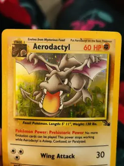 Pokemon Aerodactyl - 1/62 Fossil Unlimited Holo Rare Stage 1 Vintage 1999 TCG - Image 5