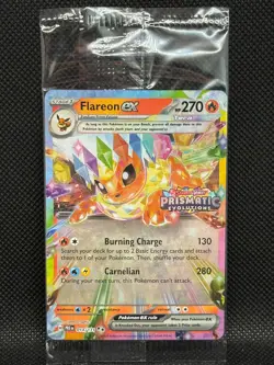 Flareon ex 014/131 Pokemon Prismatic Evolutions Stamp Promo Sealed NM Near Mint - Image 1