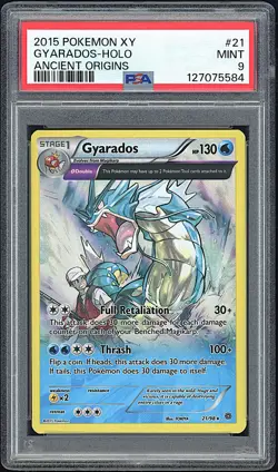 GYARADOS 2015 Pokemon XY Ancient Origins Holo #21 - PSA 9 - Image 1