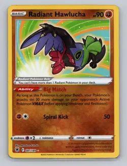 Radiant Hawlucha #081/189 Radiant Rare Pokemon TCG SWSH10: Astral Radiance - Image 1