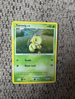 2007 Pokemon Diamond and Pearl DP01 Turtwig Holo Rare Near Mint Black Star Promo - Image 3