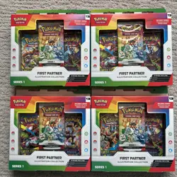 4 Pokemon TCG First Partner Pack Series 1 Illustration Collection Promo Boxes - Image 1