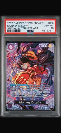 2026 ONE PIECE ADVENTURE ON KAMI'S ISLAND SPECIAL ALT ART MONKEY D LUFFY PSA 10 - Image 1
