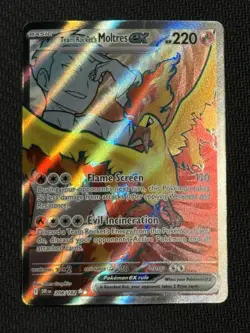 Pokemon Team Rocket's Moltres EX Full Art Holo 208/182 Destined Rivals Ultra Ra… - Image 1
