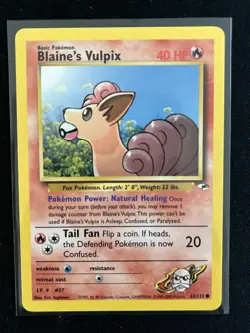Blaines Vulpix 65/132 Gym Heroes Common Pokemon WOTC - Image 1