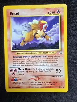 2000 Pokemon Neo Revelation Entei 17/64 60 HP Rare Pokemon TCG - Image 1
