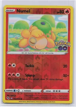 Numel 013/078 Ditto Peelable Pokemon GO Pokemon Moderately Played - Image 1