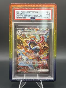 PSA 9 Mint 2024 Pokemon TWM EN GRENINJA EX #214 SIR SE GradedGuard Included - Image 1