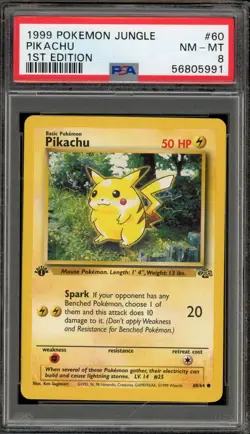 Pokemon Pikachu Jungle 1st Edition #60 PSA 8 - Image 1