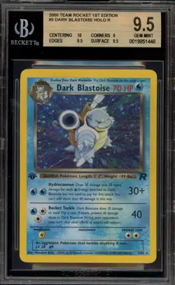 Pokemon Dark Blastoise Team Rocket 1st Edition Holo Rare #3 BGS 9.5 Gem Mint - Image 1