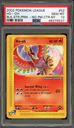 Pokemon Ho-Oh League Pokemon Center NY Black Star Promo #52 PSA 10 Gem Mint - Image 1