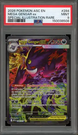 Pokemon Mega Gengar ex Ascended Heroes Special Illustration Rare #284 PSA 9 Mint - Image 1