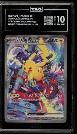 Pokemon Pikachu ex WCS23 '23 World Championships JPN Full Art Promo #001 TAG 10 - Image 1