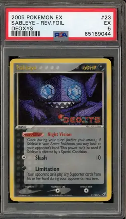 Pokemon Sableye EX Deoxys Reverse Holo Rare #23 PSA 5 - Image 1