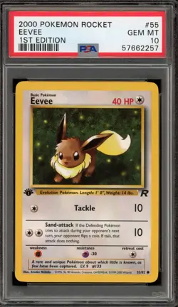 Pokemon Eevee Team Rocket 1st Edition #55 PSA 10 Gem Mint - Image 1