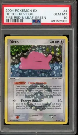 Pokemon Ditto EX Fire Red & Leaf Green Reverse Holo Rare #4 PSA 10 Gem Mint - Image 1