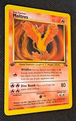Pokemon Moltres 1st Edition Fossil 27/62 70 HP Regular non-holo Rare 1999 - Image 5