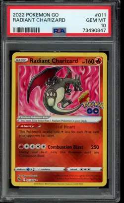 2022 Pokemon Go Radiant Charizard #011 PSA 10 - Image 1