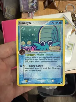 Pokemon TCG Omanyte 60/92 Legend Maker Holo STAMPED LP - Image 1