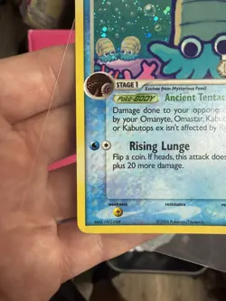 Pokemon TCG Omanyte 60/92 Legend Maker Holo STAMPED LP - Image 3