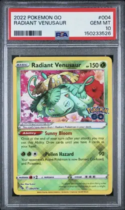 2022 Pokemon Go PSA Gem Mint 10 Radiant Venusaur 004 - New Cert - US Seller - Image 1