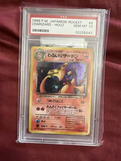 PSA 10 Pokemon 1998 Japanese Rocket Dark Charizard Holo 006 RARE - Image 4