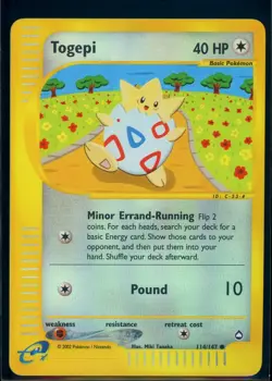 Pokemon AQUAPOLIS - #114/147 Togepi - Reverse Holo - ENG - Near Mint - Image 1
