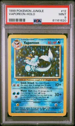 1999 Pokemon Jungle #12/64 Vaporeon PSA MINT 9 - Image 1