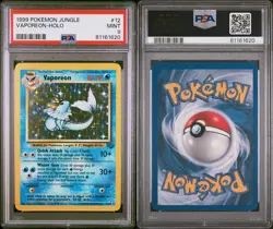 1999 Pokemon Jungle #12/64 Vaporeon PSA MINT 9 - Image 3