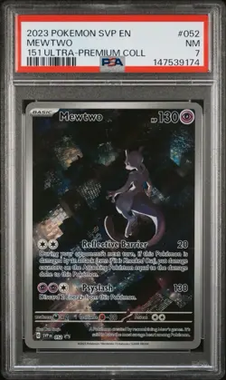 2023 Pokemon PSA 7 Mewtwo #52 Black Star Promo Scarlet & Violet 151 UPC Promo - Image 1
