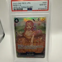2023 ONE PIECE OP05-AWAKENING OF THE NEW ERA ALTERNATE ART #091 REBECCA PSA 10 - Image 1