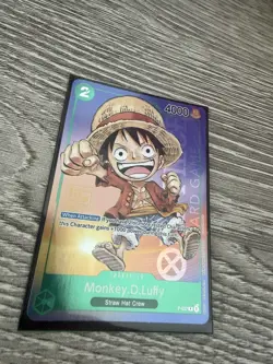 Monkey D Luffy P-037 1st Anniversary Tournament STAMP Promo Holo One Piece Card - Image 2