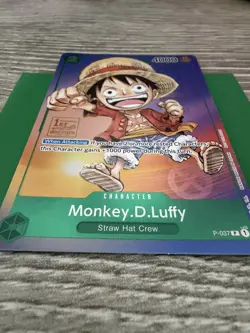 Monkey D Luffy P-037 1st Anniversary Tournament STAMP Promo Holo One Piece Card - Image 5