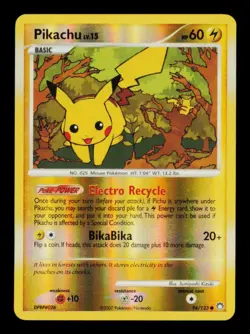 Pokemon Card Pikachu 94/123 DP Mysterious Treasures Reverse Holo Foil LP 2007 - Image 1