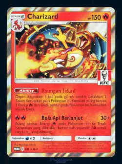 Pokemon Card Charizard 181/SM-P KFC Indonesian Promo Holo Foil 2020 - Image 1