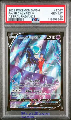 Pokemon Card PSA 10 Shadow Rider Calyrex V TG17/TG30 Astral Radiance FA 2022 - Image 1