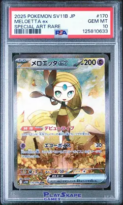 Pokemon Card PSA 10 Meloetta ex 170/086 SV11B Japanese Black Bolt SIR FA 2025 #1 - Image 1