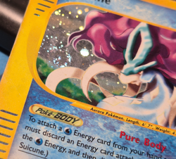 Pokemon Card Suicune SWIRL H25/H32 Aquapolis Vintage Holo Vintage Rare HP 2002 - Image 3