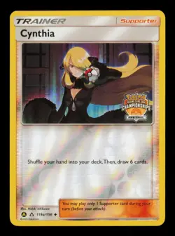 Pokemon Card Cynthia 119a/156 Regional Championships Alt Art Promo Holo LP 2019 - Image 1