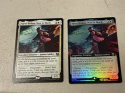 2 x mtg Agent Bishop Man in Black, 1 is borderless foil, TMNT, unplayed - Image 1
