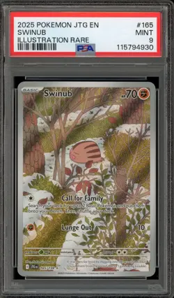 Pokemon Swinub Journey Together Illustration Rare #165 PSA 9 Mint - Image 1