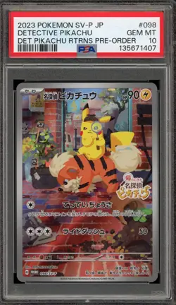 Pokemon Detective Pikachu Returns Preorder JPN FA Promo 050/SV-P PSA 10 Gem Mint - Image 1