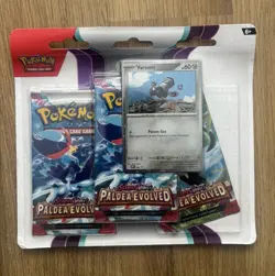 Pokemon Paldea Evolved Triple Blister 3 Pack Varoom New & Sealed ✅ Fast Dispatch - Image 1