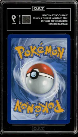 Pokemon Team Rocket's Meowth Destined Rivals Illustration Rare #203 TAG 9 Mint - Image 2